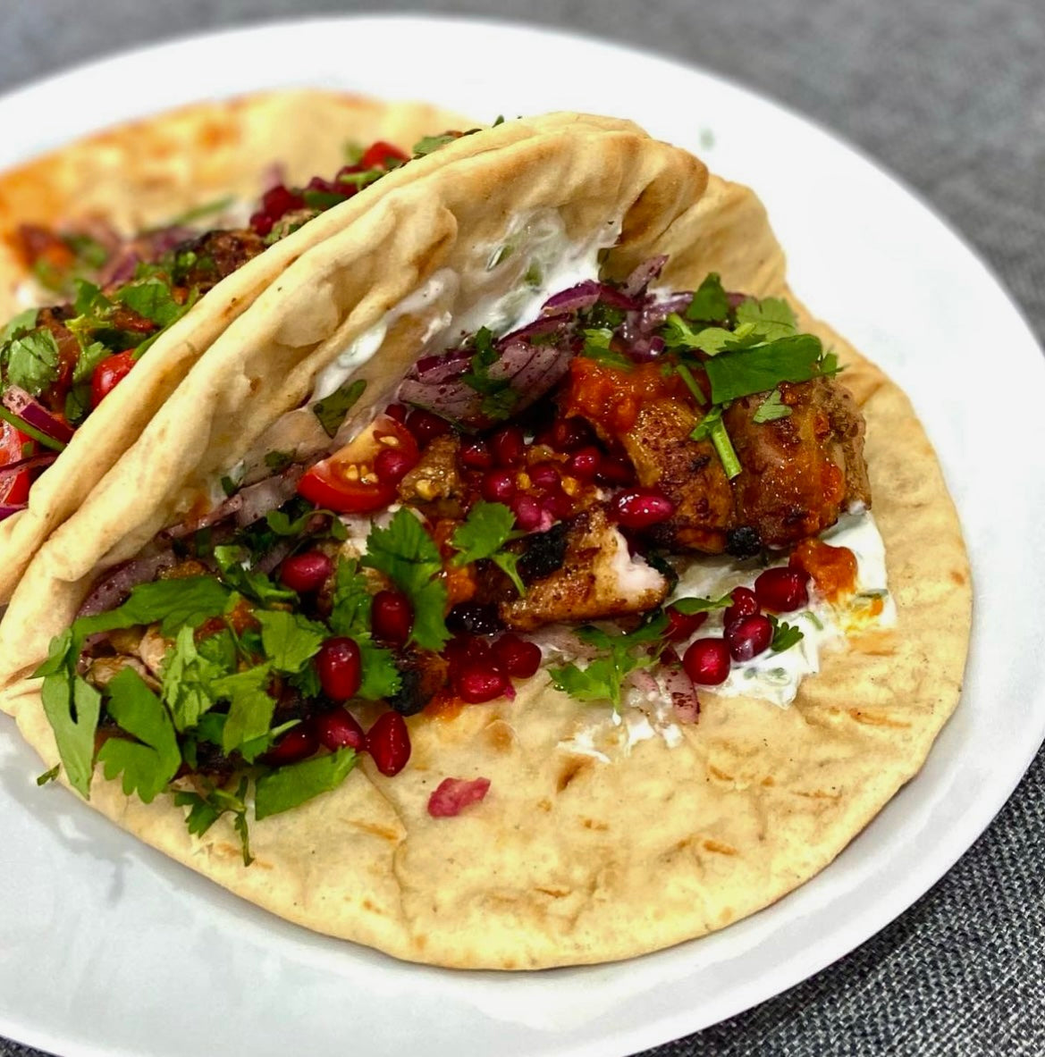 Chicken Shish Wraps with Tzatziki and Sumac Onions