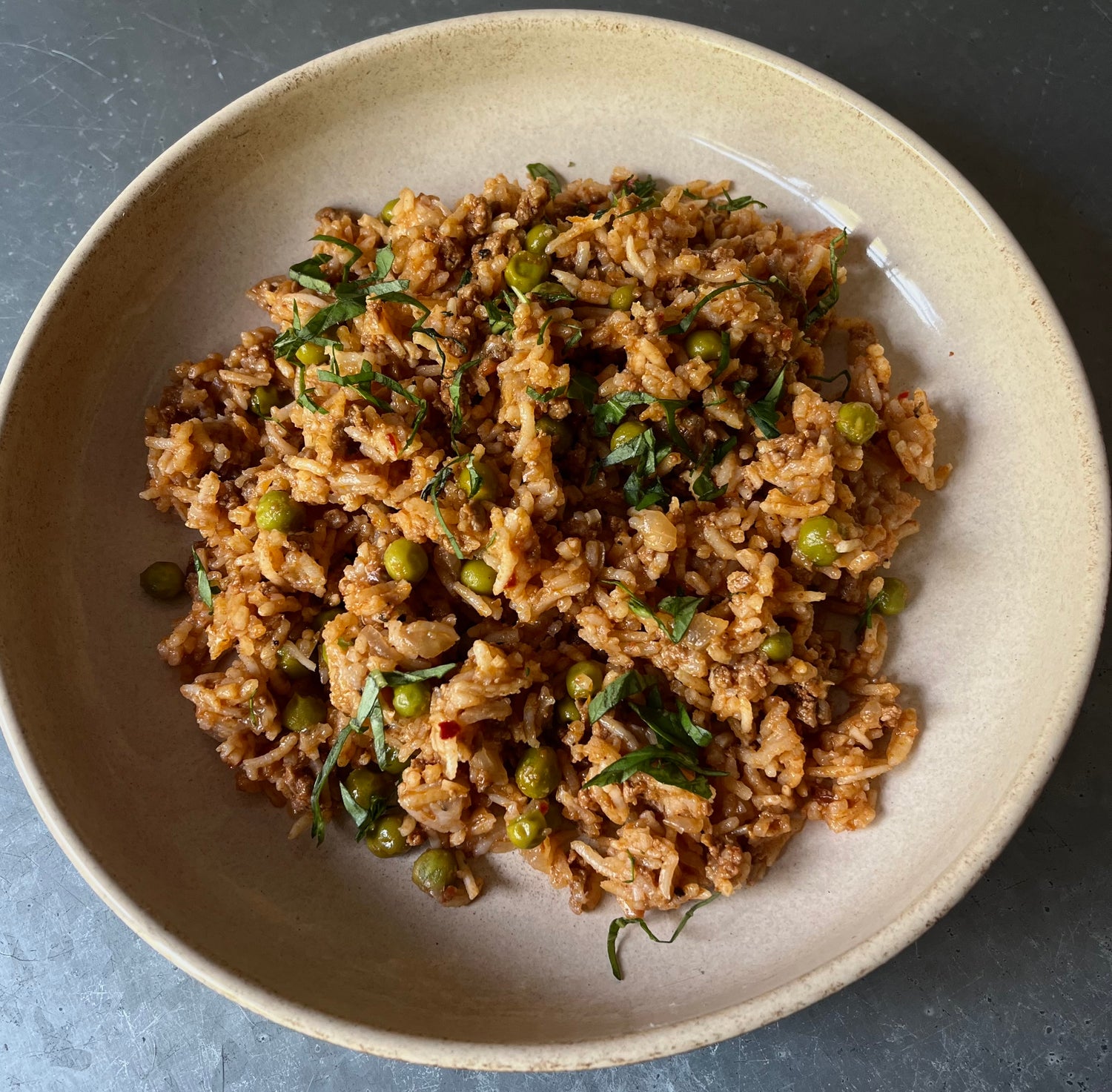 Beef and Pea One Pot Rice