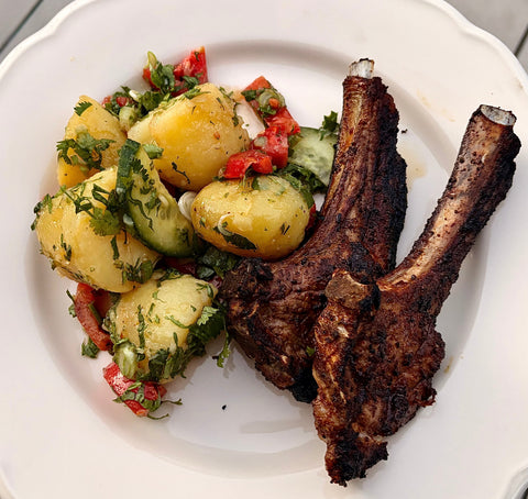 Lamb Chops & Herby Potato Salad