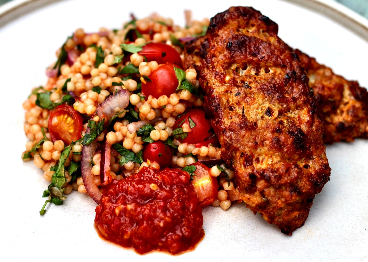 Chicken Beyti & Giant Couscous Salad