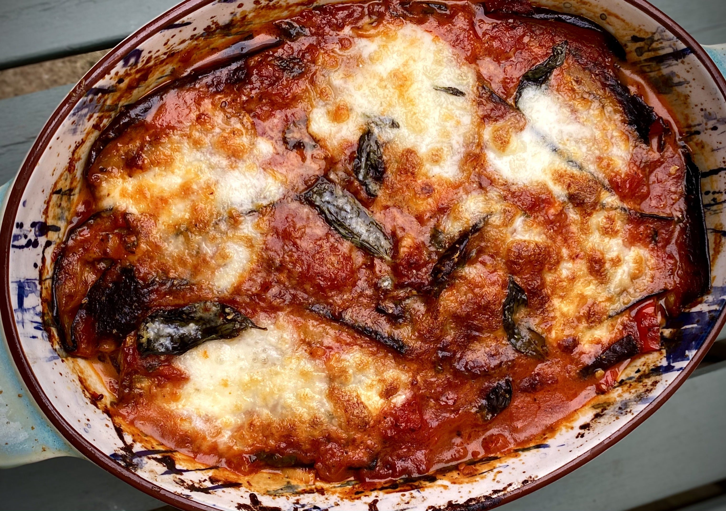 Aubergine & Pepper Parmigiana with a Kebab Club Twist